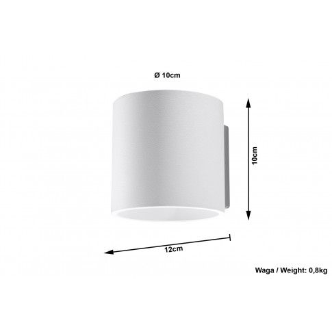 Szczegółowe zdjęcie nr 5 produktu Minimalistyczny kinkiet walec E713-Orbil - biały