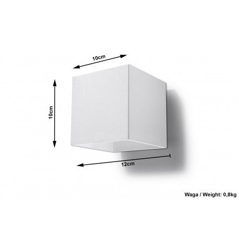 Szczegółowe zdjęcie nr 6 produktu Minimalistyczny kinkiet kostka E716-Quas - biały