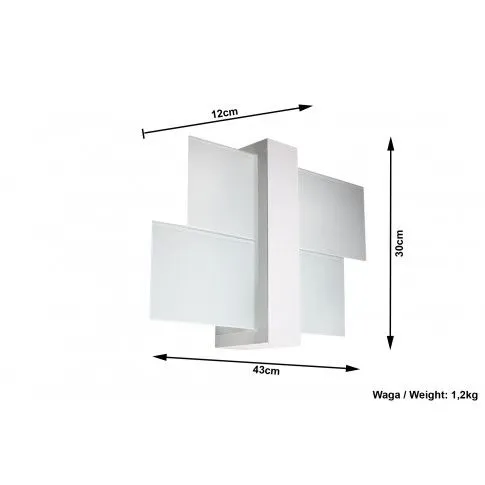 Szczegółowe zdjęcie nr 6 produktu Kinkiet ze szkła i drewna E719-Feniko - biały