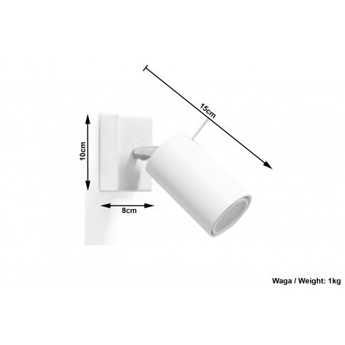 Szczegółowe zdjęcie nr 6 produktu Minimalistyczny kinkiet regulowany E720-Rins - biały