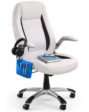 Biały biurowy fotel obrotowy - Madsen w sklepie Edinos.pl