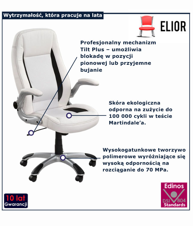 Czarny fotel obrotowy do biura Madsen