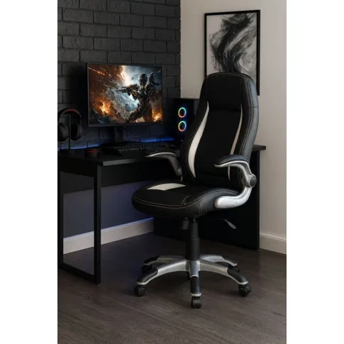 Szczegółowe zdjęcie nr 4 produktu Szary biurowy fotel obrotowy - Madsen