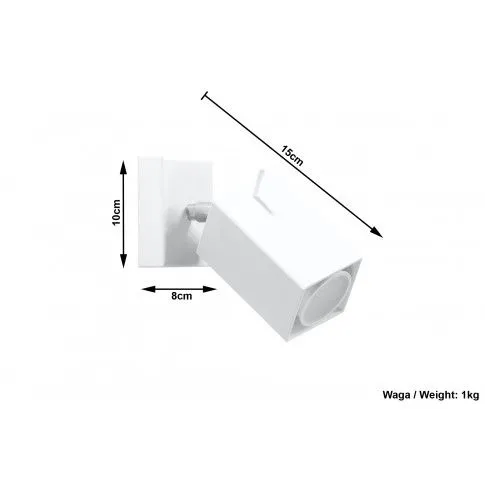 Szczegółowe zdjęcie nr 5 produktu Minimalistyczny kinkiet z regulacją E721-Rexi -biały