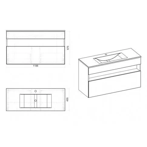 Szczegółowe zdjęcie nr 4 produktu Szafka pod umywalkę Monako 2X 120 cm - Mięta