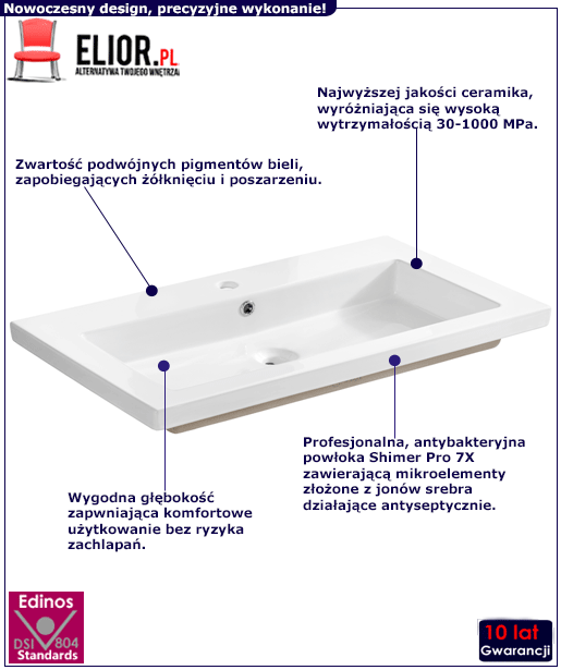 Ceramiczna umywalka meblowa Celeva biała