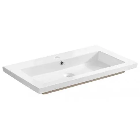 Szczegółowe zdjęcie nr 4 produktu Prostokątna umywalka ceramiczna Defires 80 CM - Biała