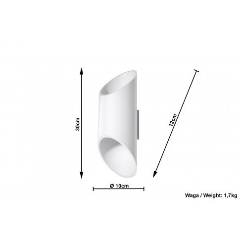 Szczegółowe zdjęcie nr 6 produktu Nowoczesny kinkiet tuba E723-Peni - biały