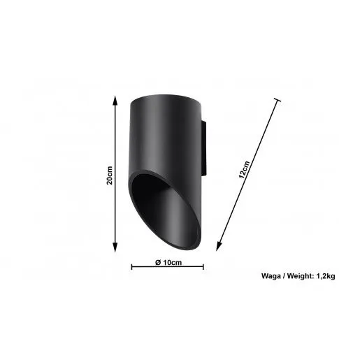 Szczegółowe zdjęcie nr 6 produktu Minimalistyczny kinkiet ledowy E722-Peni - czarny