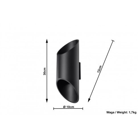 Szczegółowe zdjęcie nr 6 produktu Nowoczesny kinkiet tuba E723-Peni - czarny