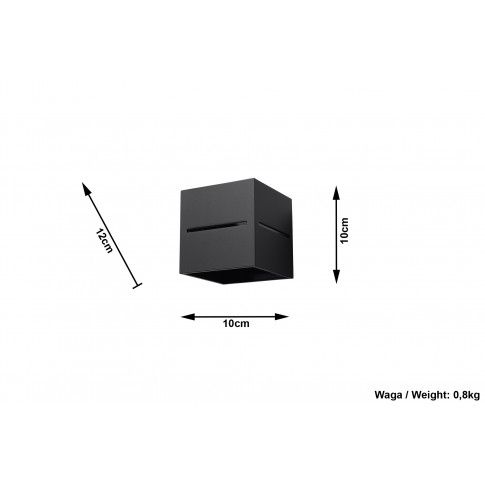 Szczegółowe zdjęcie nr 7 produktu Minimalistyczny kinkiet E731-Lobi - czarny