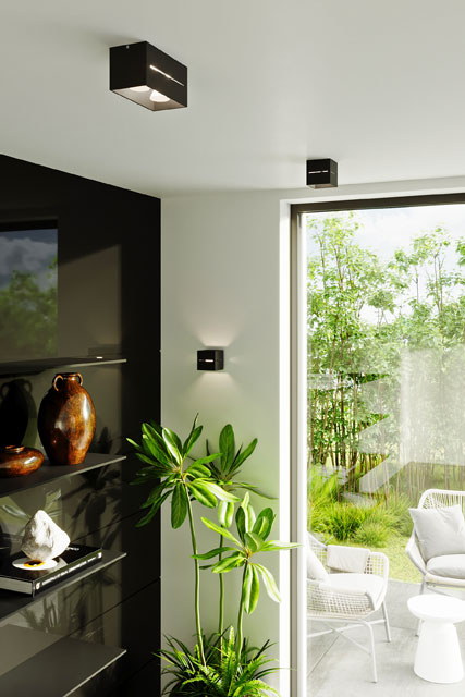 Czarny geometryczny kinkiet kostka E731-Prima