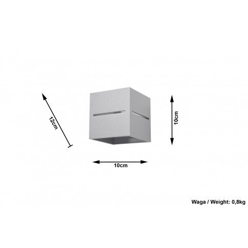 Szczegółowe zdjęcie nr 6 produktu Minimalistyczny kinkiet E731-Lobi - szary