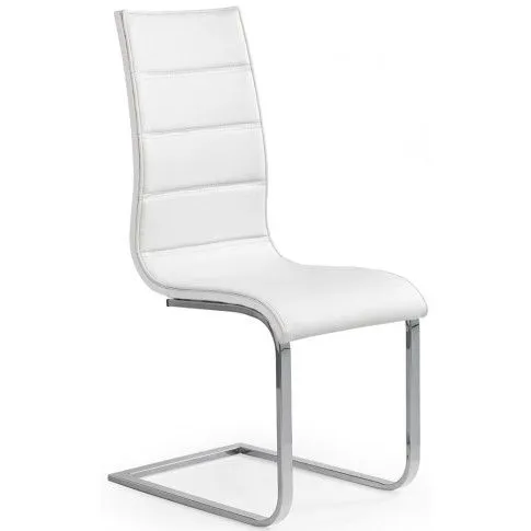 Zdjęcie produktu Białe krzesło tapicerowane metalowe - Baster.