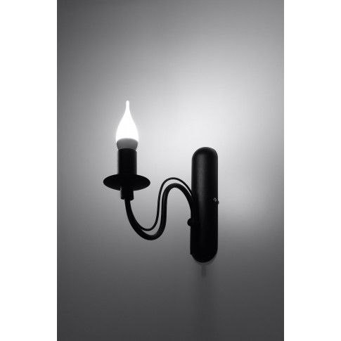 Zdjęcie czarny kinkiet w kształcie świecznika E733-Minerwi - sklep Edinos.pl
