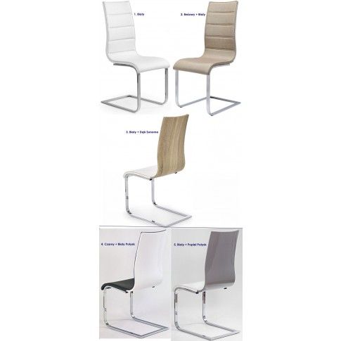 Zdjęcie krzesło metalowe białe + popiel połysk Baster - sklep Edinos.pl