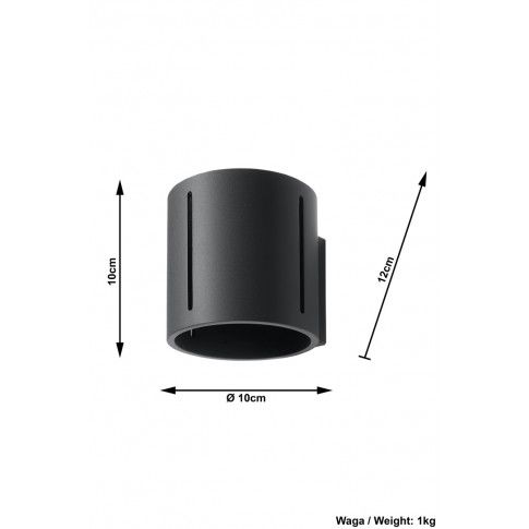 Szczegółowe zdjęcie nr 5 produktu Nowoczesny kinkiet tuba E740-Iner - czarny
