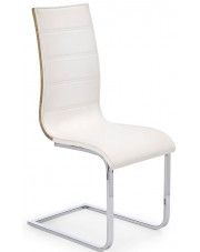 Nowoczesne krzesło na płozach Baster - biały + dąb sonoma w sklepie Edinos.pl