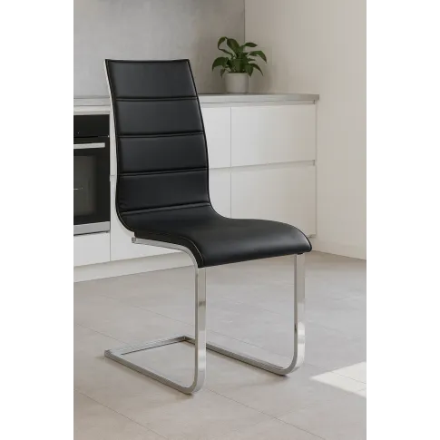 Zdjęcie krzesło metalowe czarne + biały połysk Levent | Edinos.pl