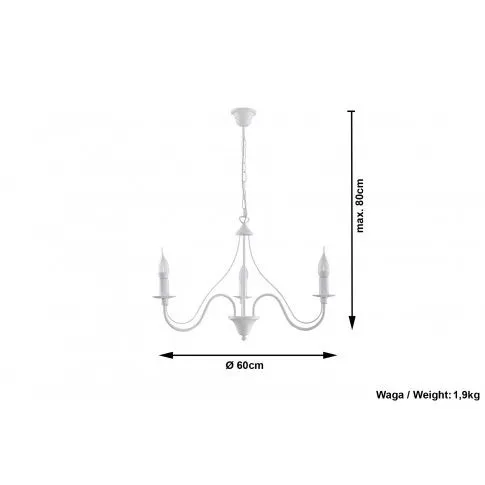 Szczegółowe zdjęcie nr 4 produktu Żyrandol w formie świecznika E753-Minerwi - biały