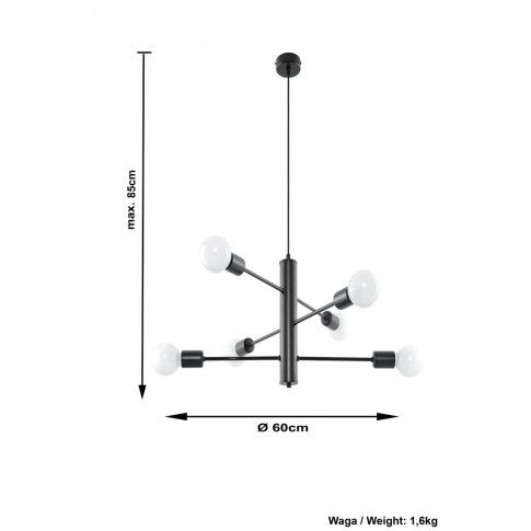 Szczegółowe zdjęcie nr 4 produktu Loftowy żyrandol z regulacją E759-Duomi