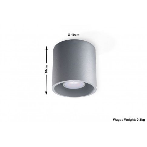 Szczegółowe zdjęcie nr 5 produktu Nowoczesny plafon tuba E760-Orbil - szary