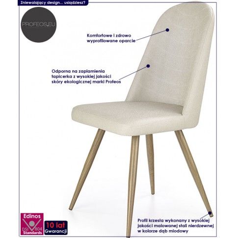 Fotografia Skandynawskie krzesło Dalal - dąb miodowy z kategorii Krzesła do salonu