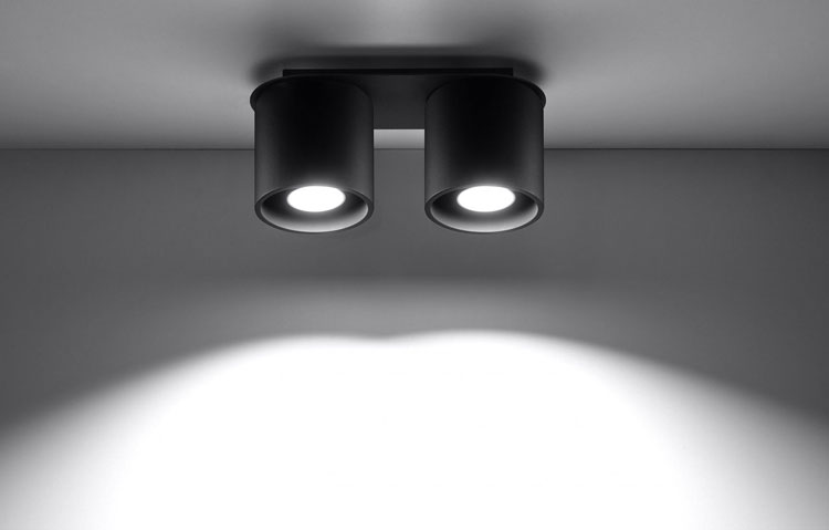 Czarny podwójny plafon E761-Melvis