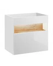 Podwieszana szafka pod umywalkę biały połysk - Monako 2X 60 cm w sklepie Edinos.pl