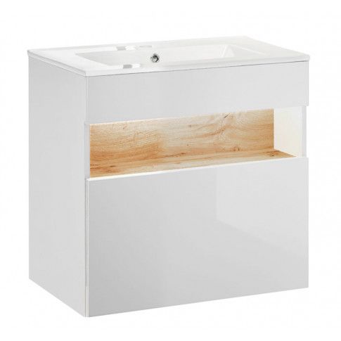 Zdjęcie biała podwieszana szafka pod umywalkę Monako 2X 60 cm - sklep Edinos.pl
