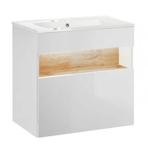 Zdjęcie biała podwieszana szafka pod umywalkę Monako 2X 60 cm | Edinos.pl