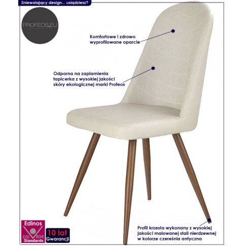Fotografia Skandynawskie krzesło Dalal - czereśnia antyczna z kategorii Krzesła do salonu