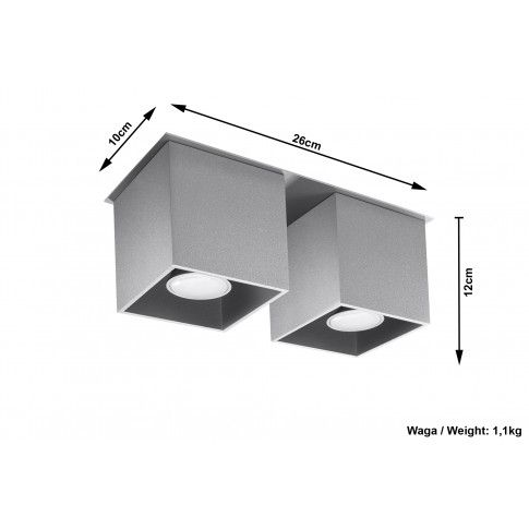 Szczegółowe zdjęcie nr 6 produktu Kwadratowy plafon LED E767-Quas - szary