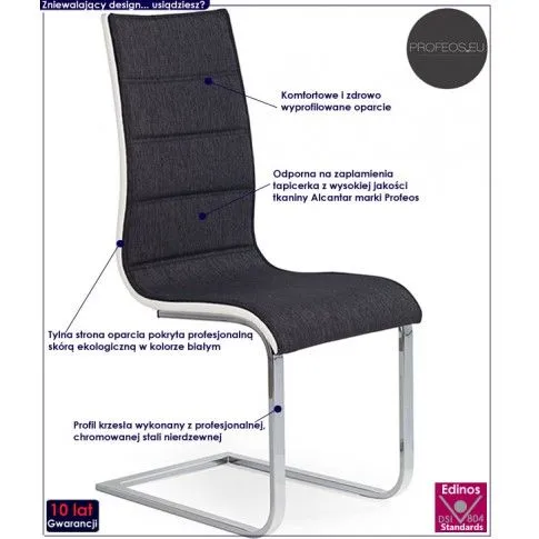 Fotografia Krzesło metalowe Avia - grafitowe z kategorii Krzesła