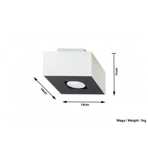 Szczegółowe zdjęcie nr 6 produktu Nowoczesny kwadratowy plafon E773-Mons - biały