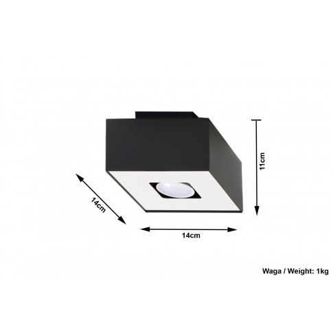 Szczegółowe zdjęcie nr 6 produktu Designerski kwadratowy plafon E773-Mons - czarny