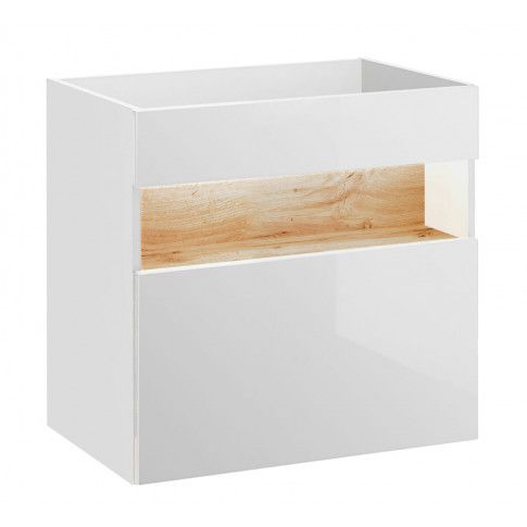 Szczegółowe zdjęcie nr 4 produktu Zestaw mebli łazienkowych z oświetleniem LED Monako 2Q 60 CM - Biały połysk
