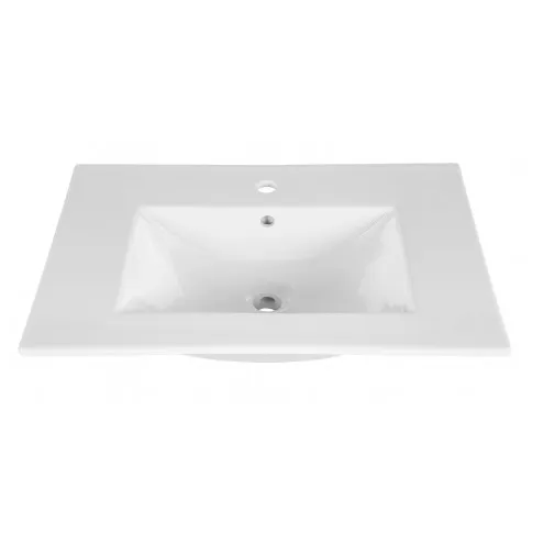 Szczegółowe zdjęcie nr 6 produktu Zestaw mebli łazienkowych z oświetleniem LED Laures 2Q 80 cm - Biały połysk