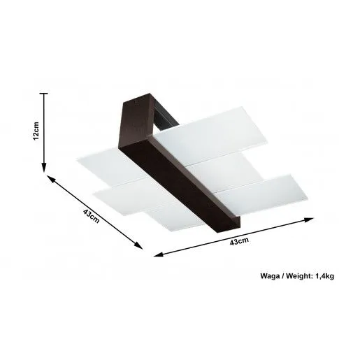 Szczegółowe zdjęcie nr 6 produktu Nowoczesny szklany plafon E777-Feniko - wenge