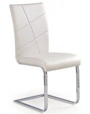 Białe krzesło tapicerowane na płozach - Preis w sklepie Edinos.pl