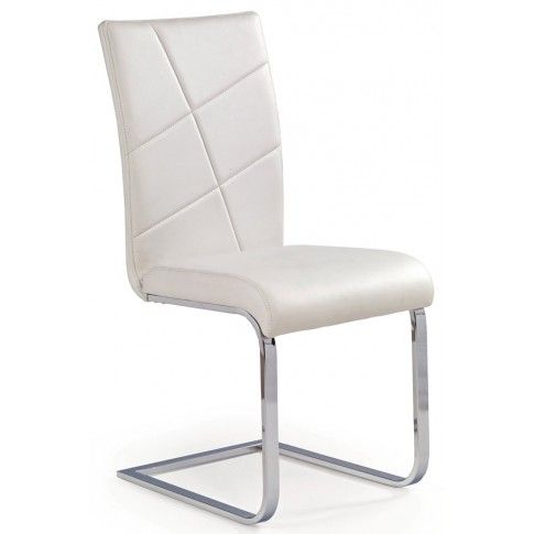 Zdjęcie produktu Białe krzesło tapicerowane na płozach - Preis.