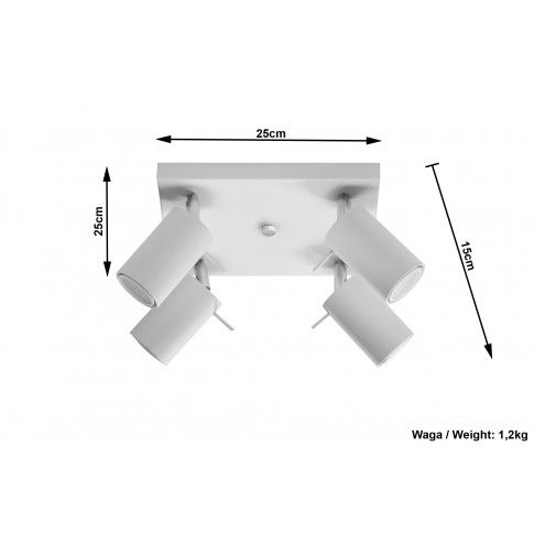 Szczegółowe zdjęcie nr 4 produktu Kwadratowy plafon LED E784-Rins - biały