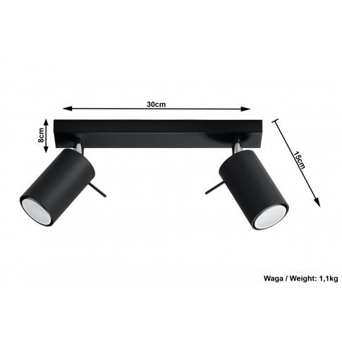 Szczegółowe zdjęcie nr 4 produktu Halogenowy plafon LED E782-Rins - czarny