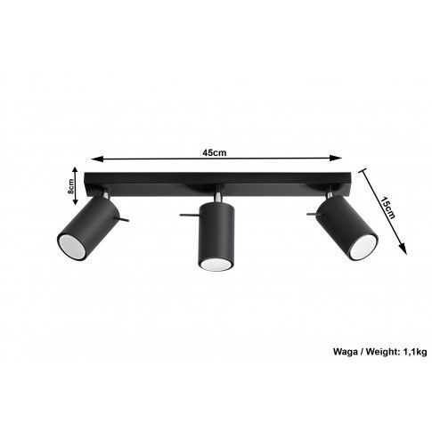 Szczegółowe zdjęcie nr 6 produktu Designerski plafon halogenowy E783-Rins - czarny