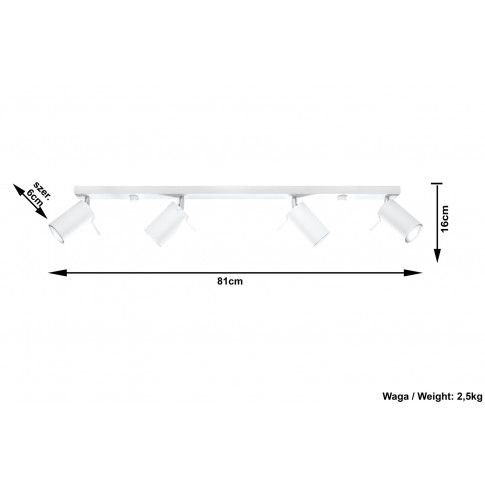 Szczegółowe zdjęcie nr 5 produktu Minimalistyczny plafon regulowane tuby E785-Rins - biały