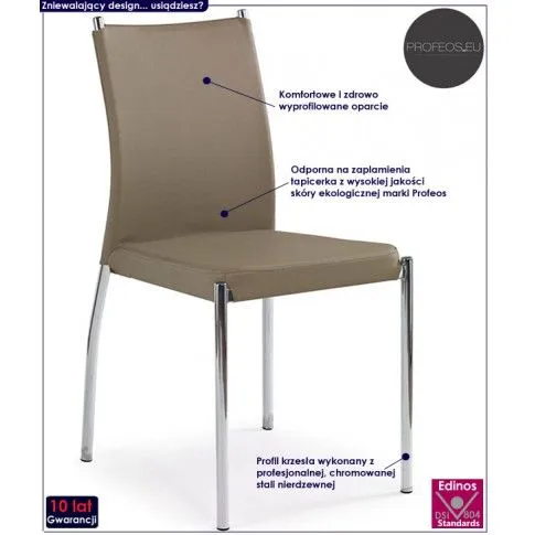 Fotografia Krzesło metalowe Moa - ciemny beż z kategorii Krzesła