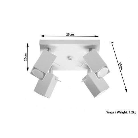 Szczegółowe zdjęcie nr 4 produktu Kwadratowy plafon LED E789-Merids - biały