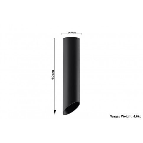 Szczegółowe zdjęcie nr 5 produktu Ledowy plafon tuba E794-Peni - czarny