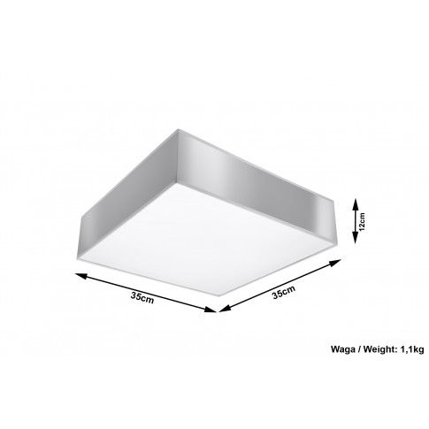 Szczegółowe zdjęcie nr 4 produktu Minimalistyczny kwadratowy plafon E796-Horux - szary