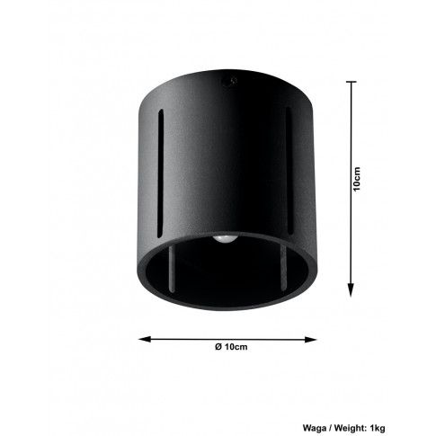 Szczegółowe zdjęcie nr 5 produktu Okrągły plafon tuba LED E803-Iner - czarny
